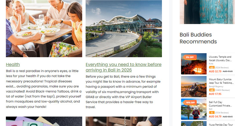 Bali Buddies travel tips and island hotspots