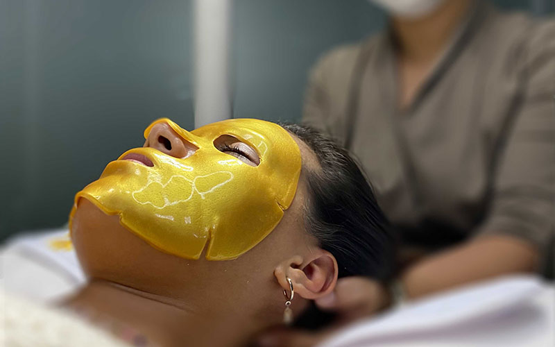 Complimentary gold mask treatment at Cocoon Medical Spa