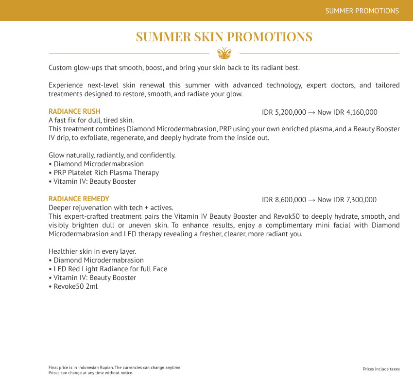 Summer Skin Promotions