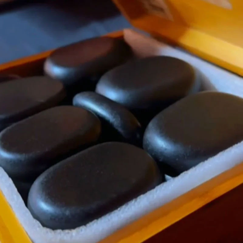 Boc of Basalt Stones for Warm River Stone Massage