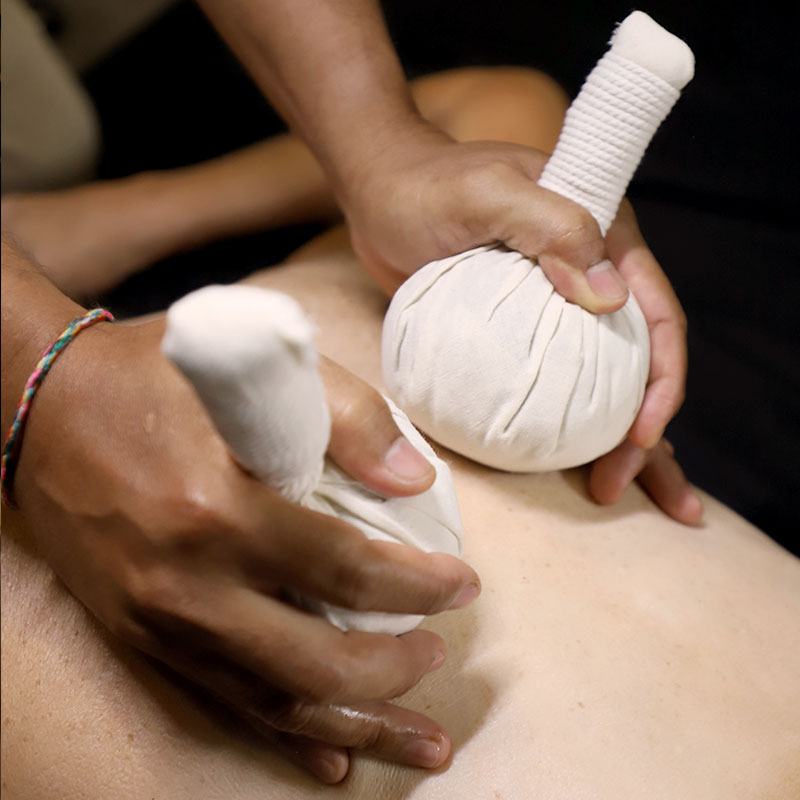 Herbal ball for digital detox massage