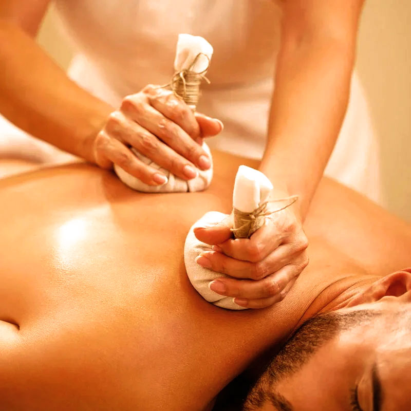 Herbal ball for digital detox massage